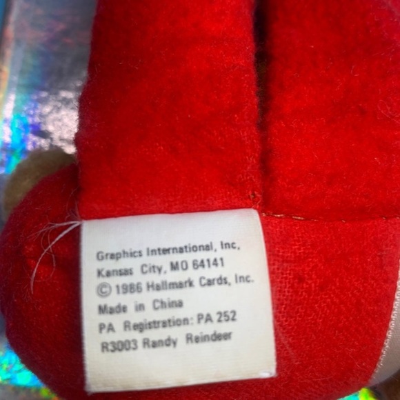 1986 Vtg Hallmark Randy Reindeer plushy - Picture 8 of 10